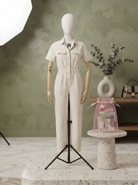 NWT Universal Thread Tan Cute Utility Jumpsuit- 2 & Handmade Beauty Gift Bag